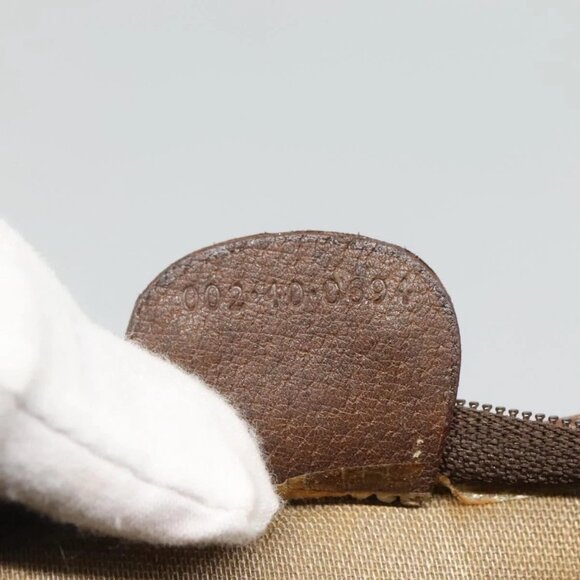 GUCCI GG Supreme Web Sherry Line Tote Bag PVC Beige Green Red Auth BA943 - Picture 12 of 16